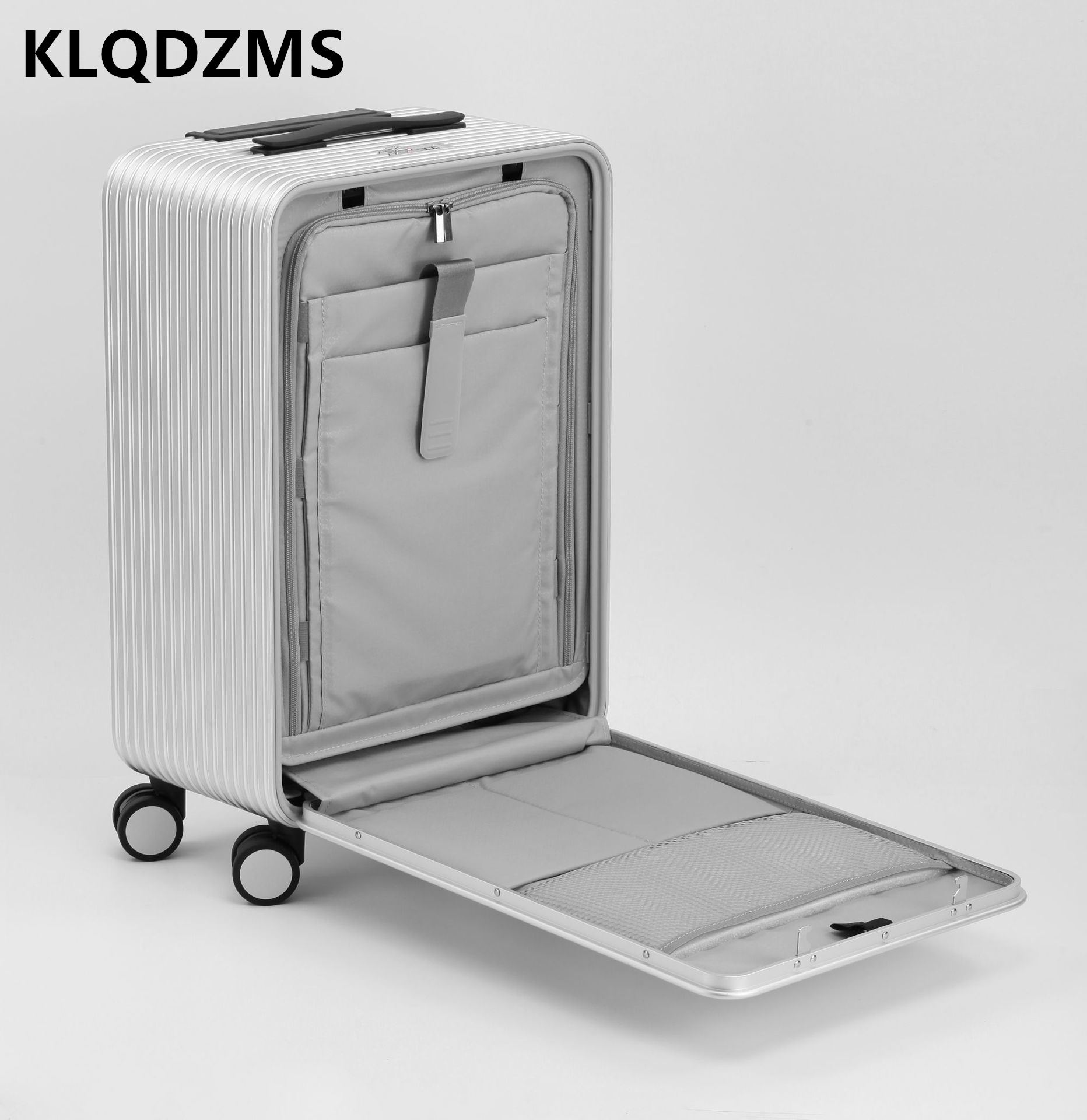 Front Opening Laptop Luggage 24 Inch - KLQDZMS 수하물 모든 알루미늄 마그네슘 합금