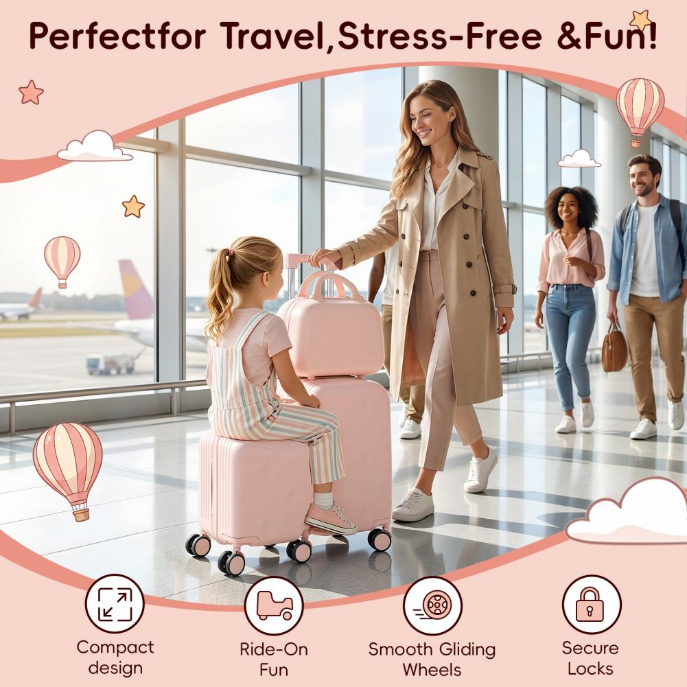 Kids Ride On Suitcase Scooter - 재미있는 스쿠터, 20인치 어린이용, 탈부착 가능한