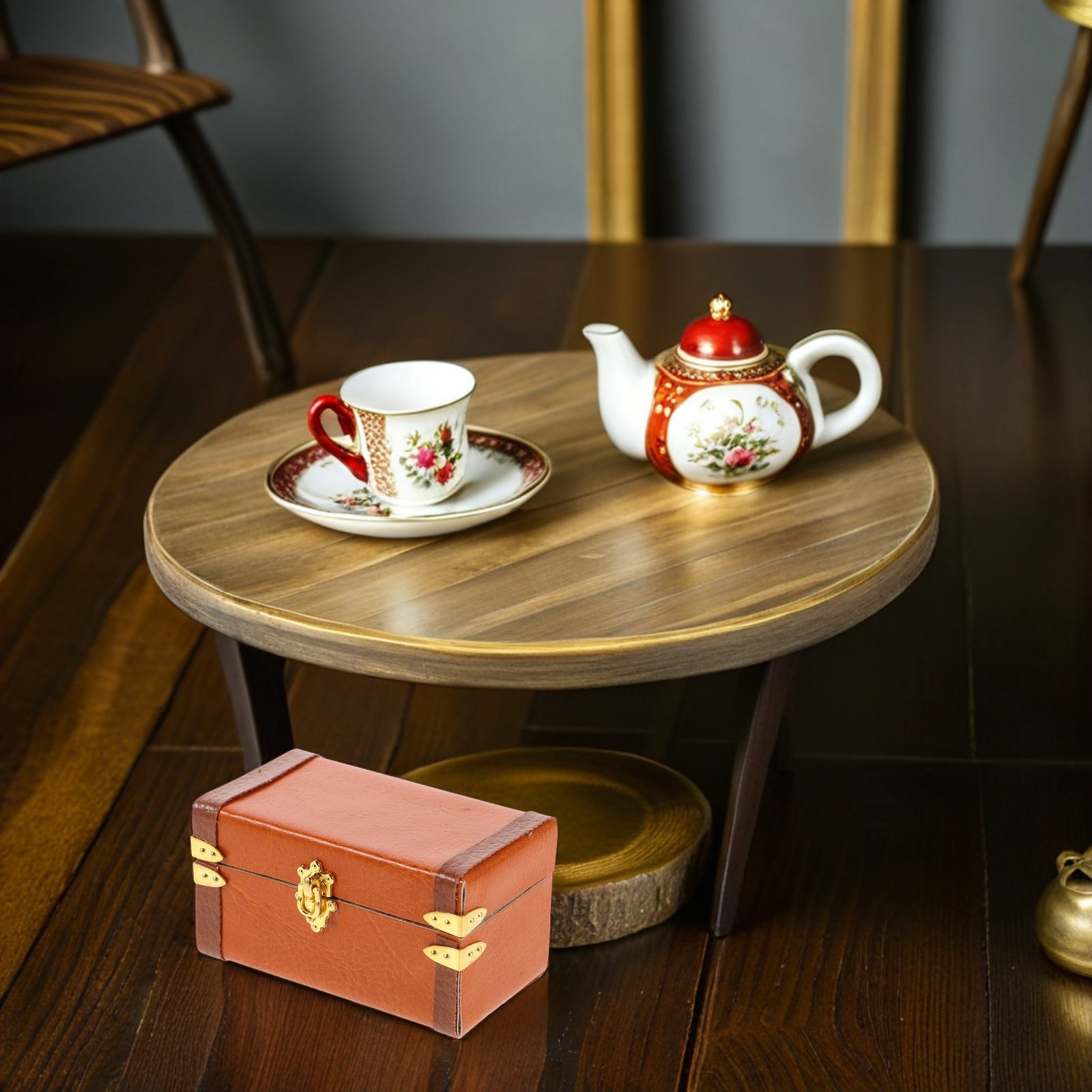 Retro Vintage Trunk Suitcase - 미니어처 빈티지 여행용 가방, 인형의 집,