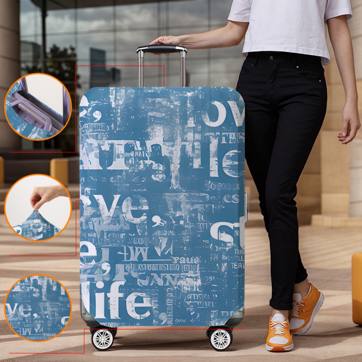 수하물 커버 보호대 18-32인치 여행가방 여행용품용  - Waterproof Suitcase Cover Protector 리뷰 및 가격