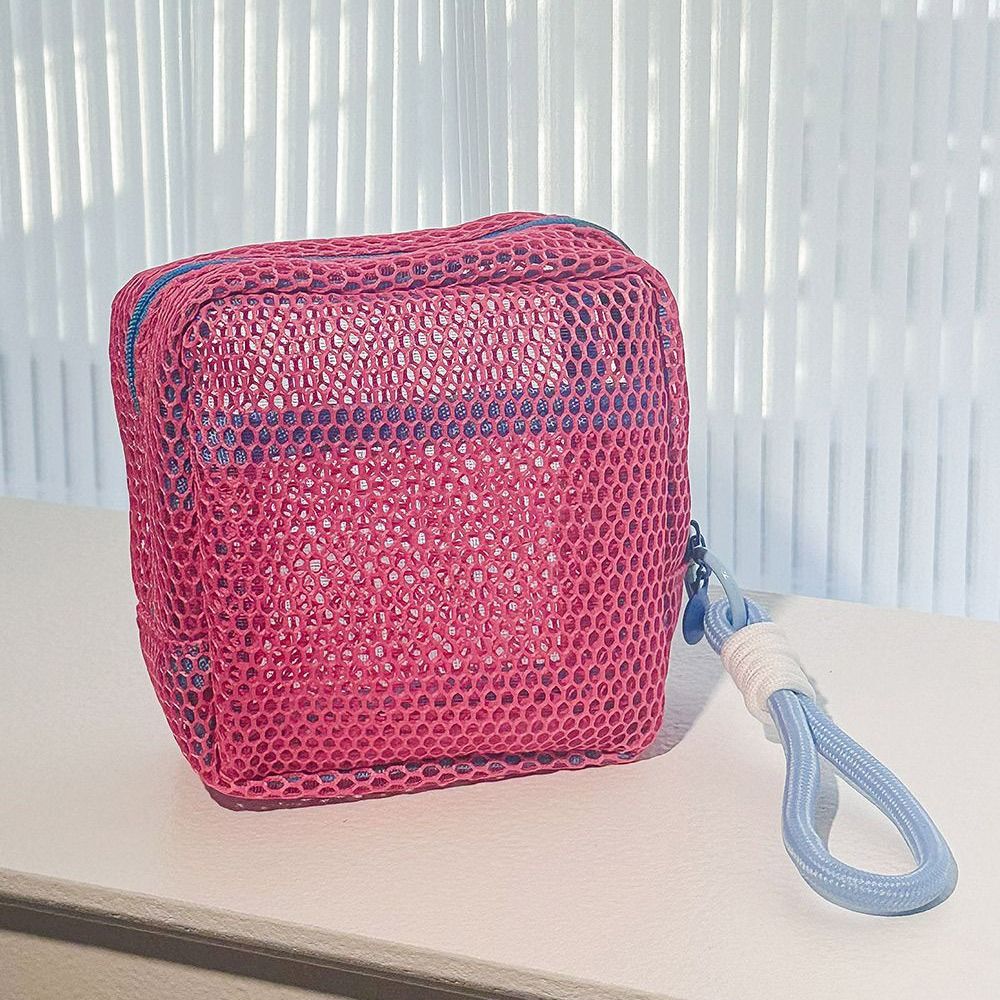 새로운 도파민 컬러 수납 가방 손잡이가 있는 대용량 화 - Cosmetic Bags 리뷰 및 가격