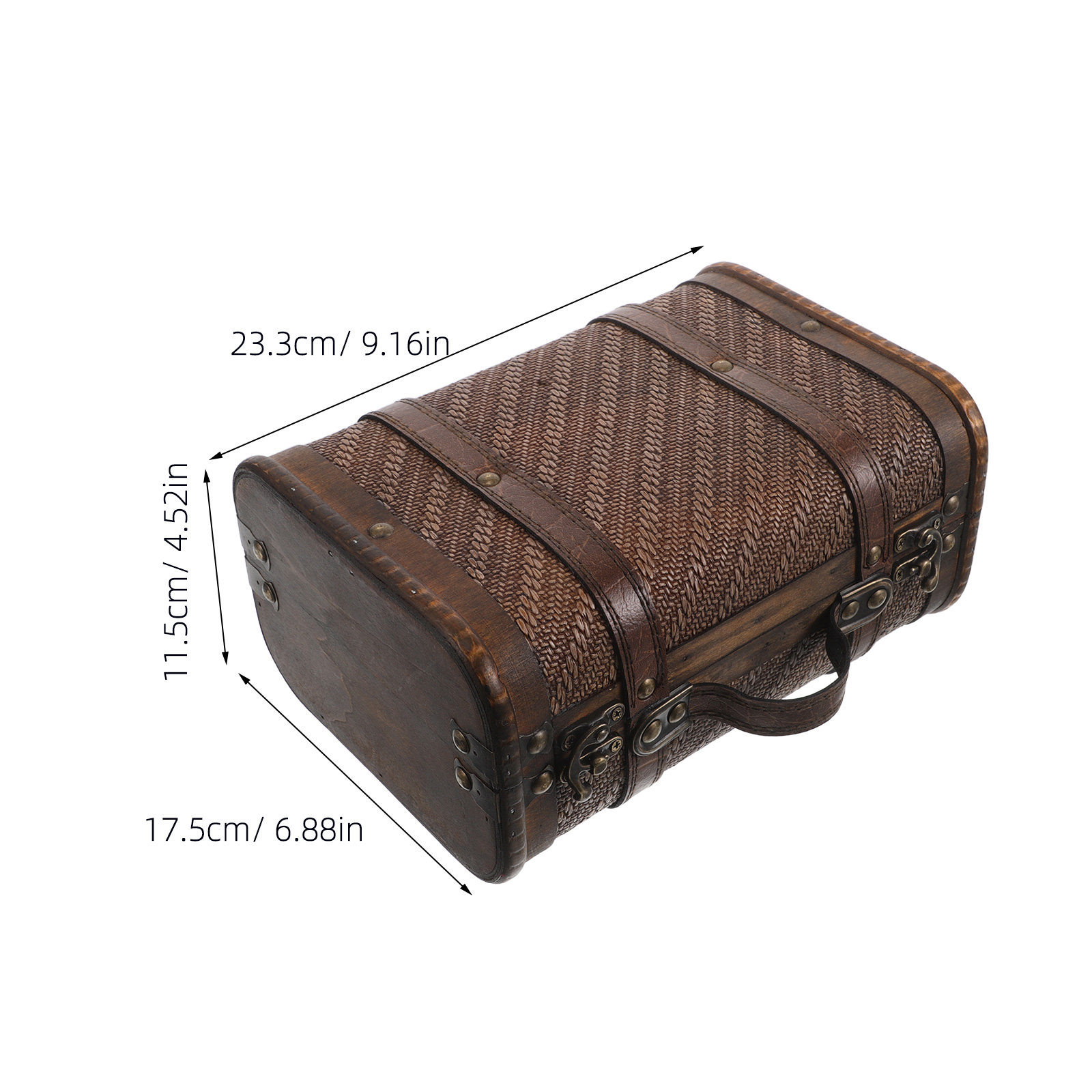나무 빈티지 여행 가방 장식용 수납함 레트로 여행 트렁 - Retro Vintage Trunk Suitcase 리뷰 및 가격