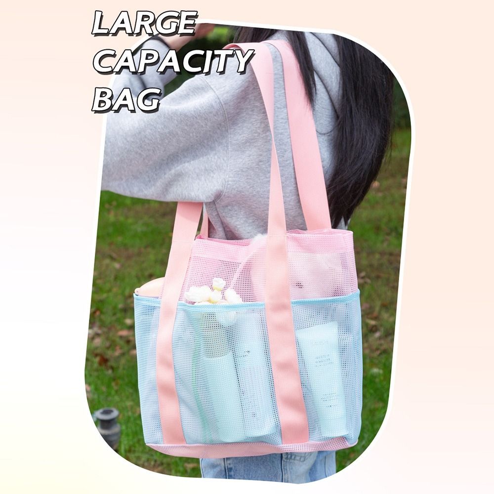 새로운 휴대용 수영 가방 메쉬 대용량 스포츠 가방 접이 - Cosmetic Bags 리뷰 및 가격