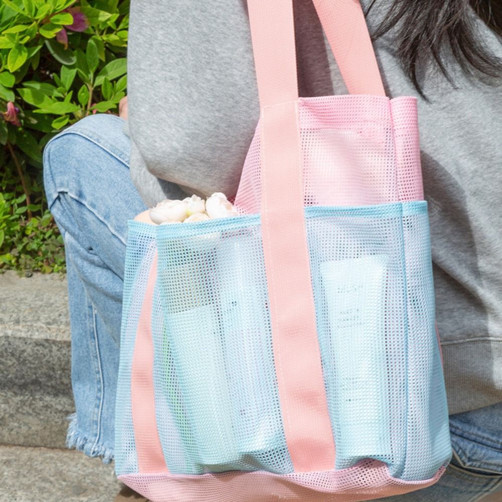 새로운 휴대용 수영 가방 메쉬 대용량 스포츠 가방 접이 - Cosmetic Bags 리뷰 및 가격