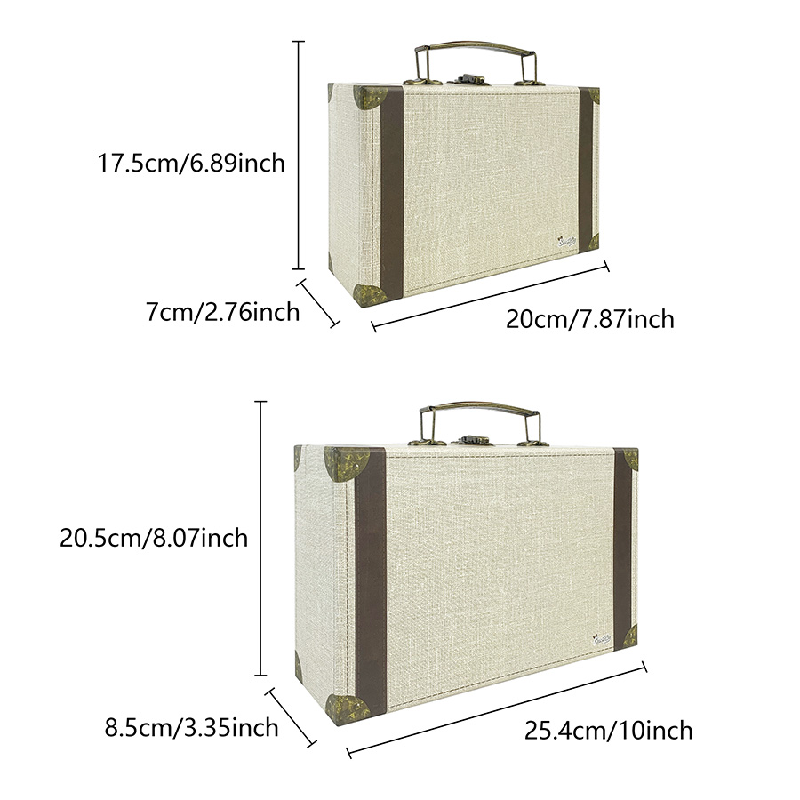 2개 세트 빈티지 여행 가방 스타일 수납함(뚜껑 포함) - Retro Vintage Trunk Suitcase 리뷰 및 가격