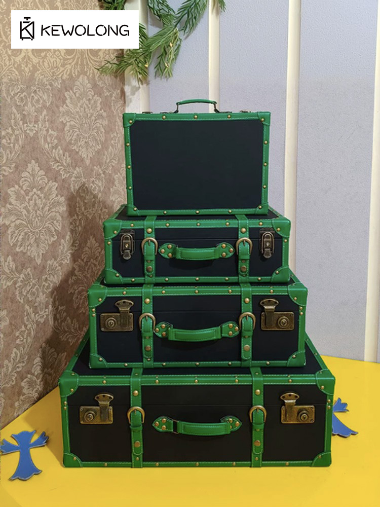 빈티지 가죽 여행가방 스타일 수납함, 뚜껑이 있는 나무 - Retro Vintage Trunk Suitcase 리뷰 및 가격